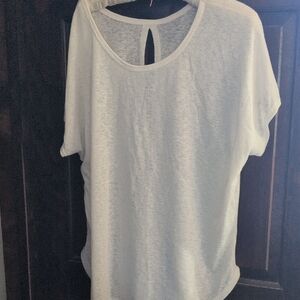 Lane Bryant Off-white Short Sleeve Tee